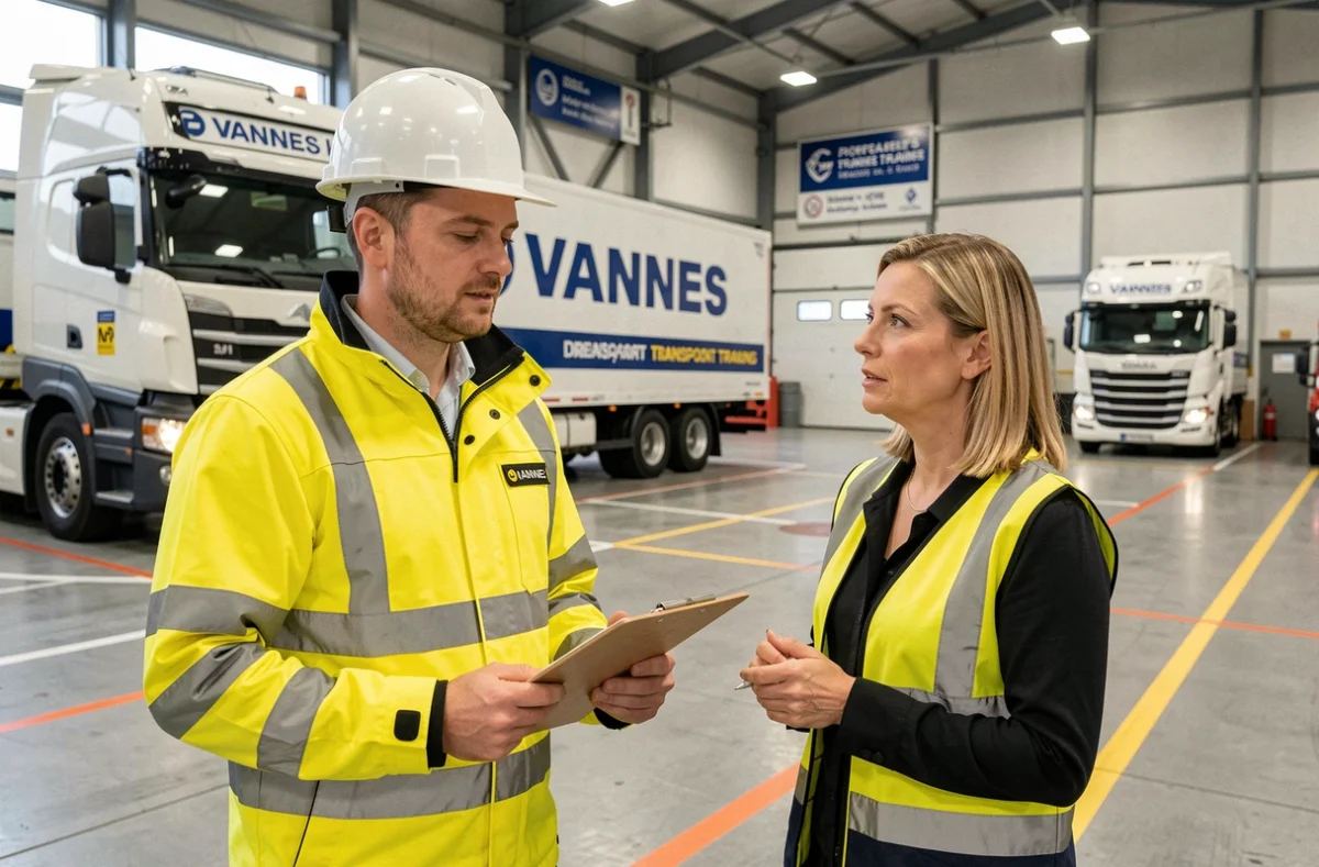 Stagiaire AFTRAL Vannes en formation transport logistique avec une instructrice