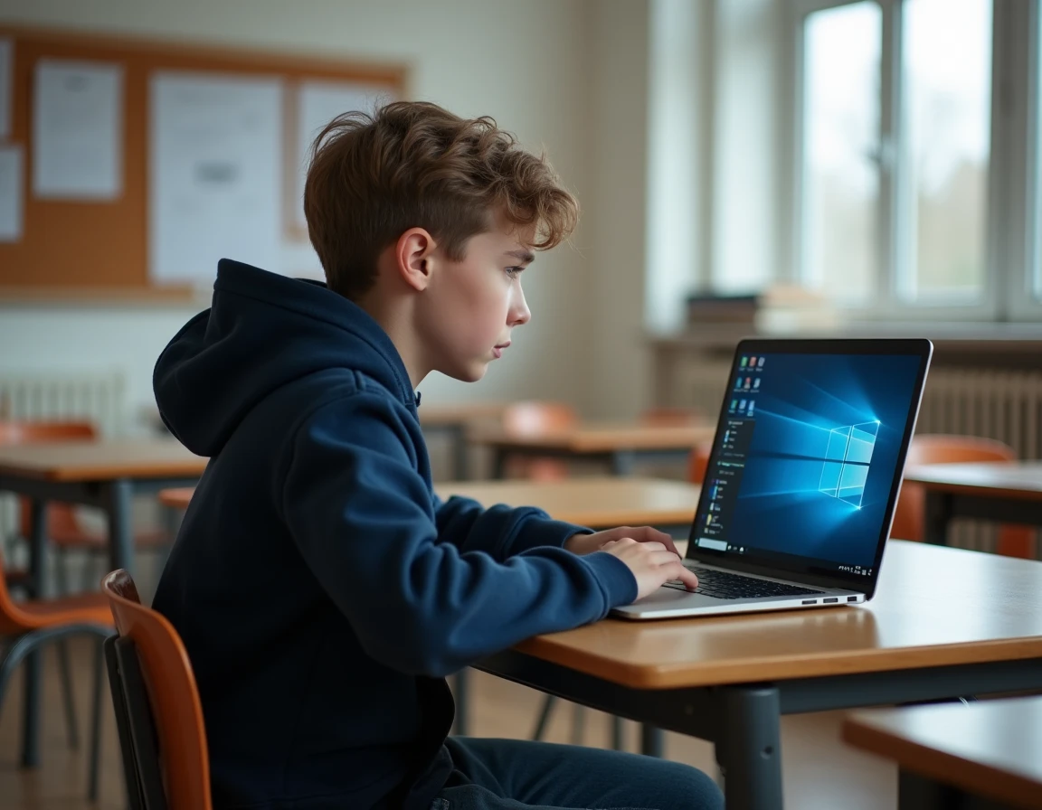 Élève de lycée face à une erreur de connexion sur l'ENT Le Havre Normandie