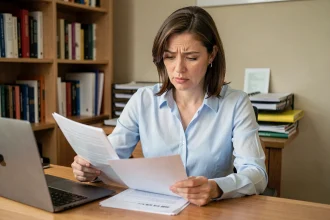 Enseignante consultant ses dossiers administratifs pour un changement d'académie via Syclade