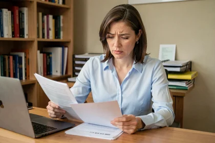 Enseignante consultant ses dossiers administratifs pour un changement d'académie via Syclade