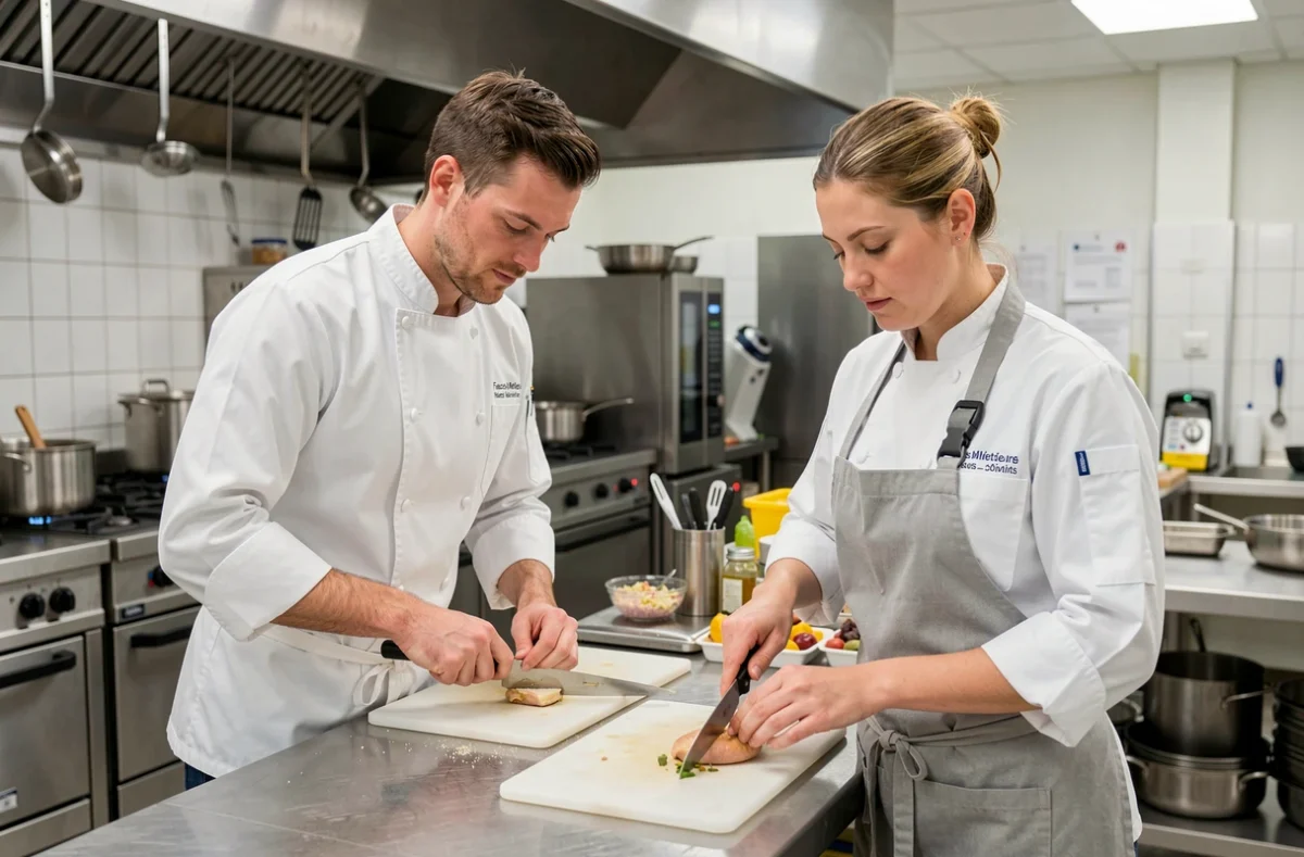 Apprentis en formation culinaire à la Faculté des Métiers de Lorient