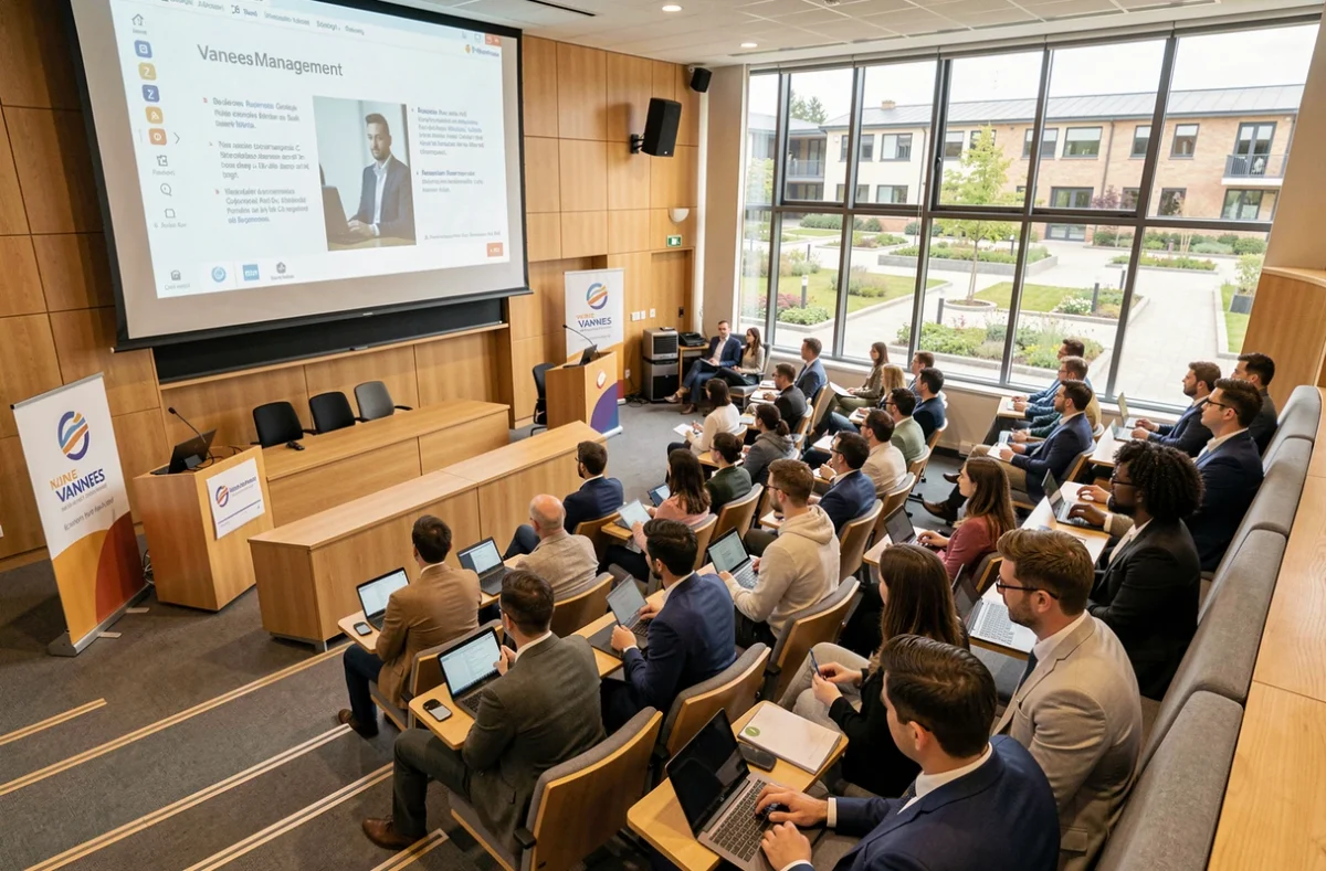 Étudiants en cours de management au campus IBP Groupe de Vannes