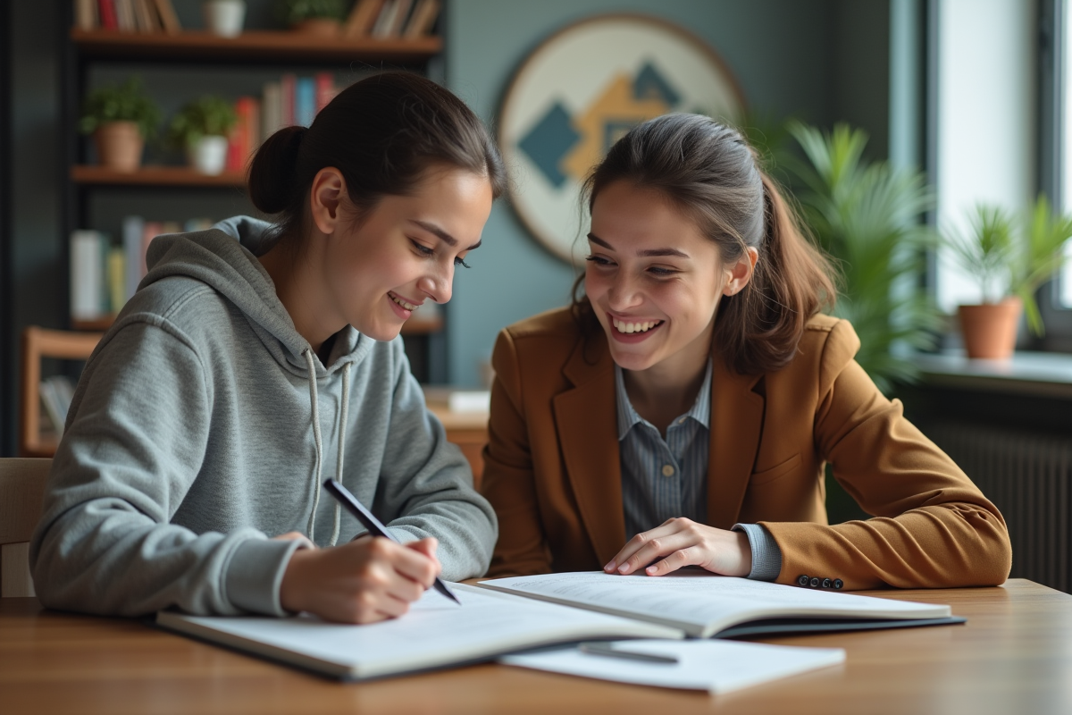 Professeure en face d